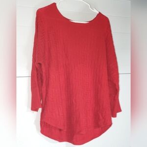 DressBarn Womens Red Tunic Style Sweater Size XL Preowned